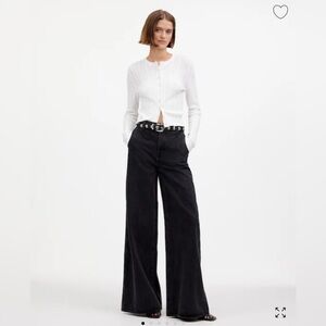 Made-well Wide Sweep Denim Trousers in Bartholomew Wash size 27
